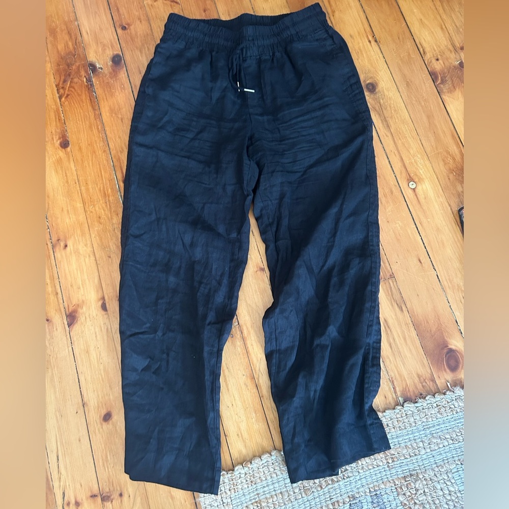 Quince Charcoal 💯Linen Pant Large - Picture 3 of 10